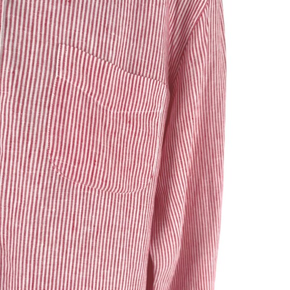 J. Crew Baird McNutt Irish Linen Shirt XL Button Front Striped Classic TP-3465 - Picture 4 of 11